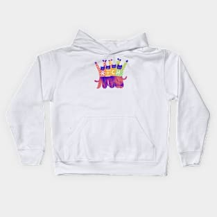 The four COOL blue cats celebrate having a RICH life Kids Hoodie